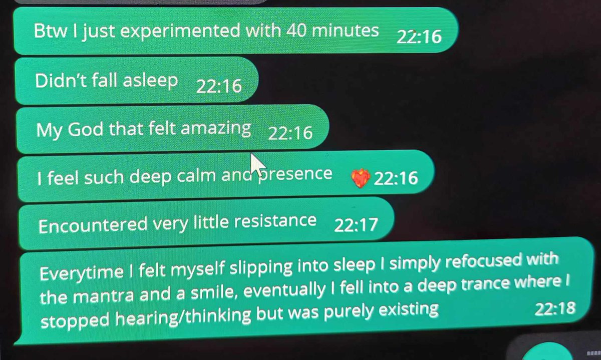 LeighStJohn33's tweet photo. Client win:

He'd tried Meditation and knew it's benefits..

But more often than not found himself either:

A. Lost in habitual patterns of negative thought

B. Falling asleep

After our first call we set up some powerful frameworks and mindset shifts..

The result?