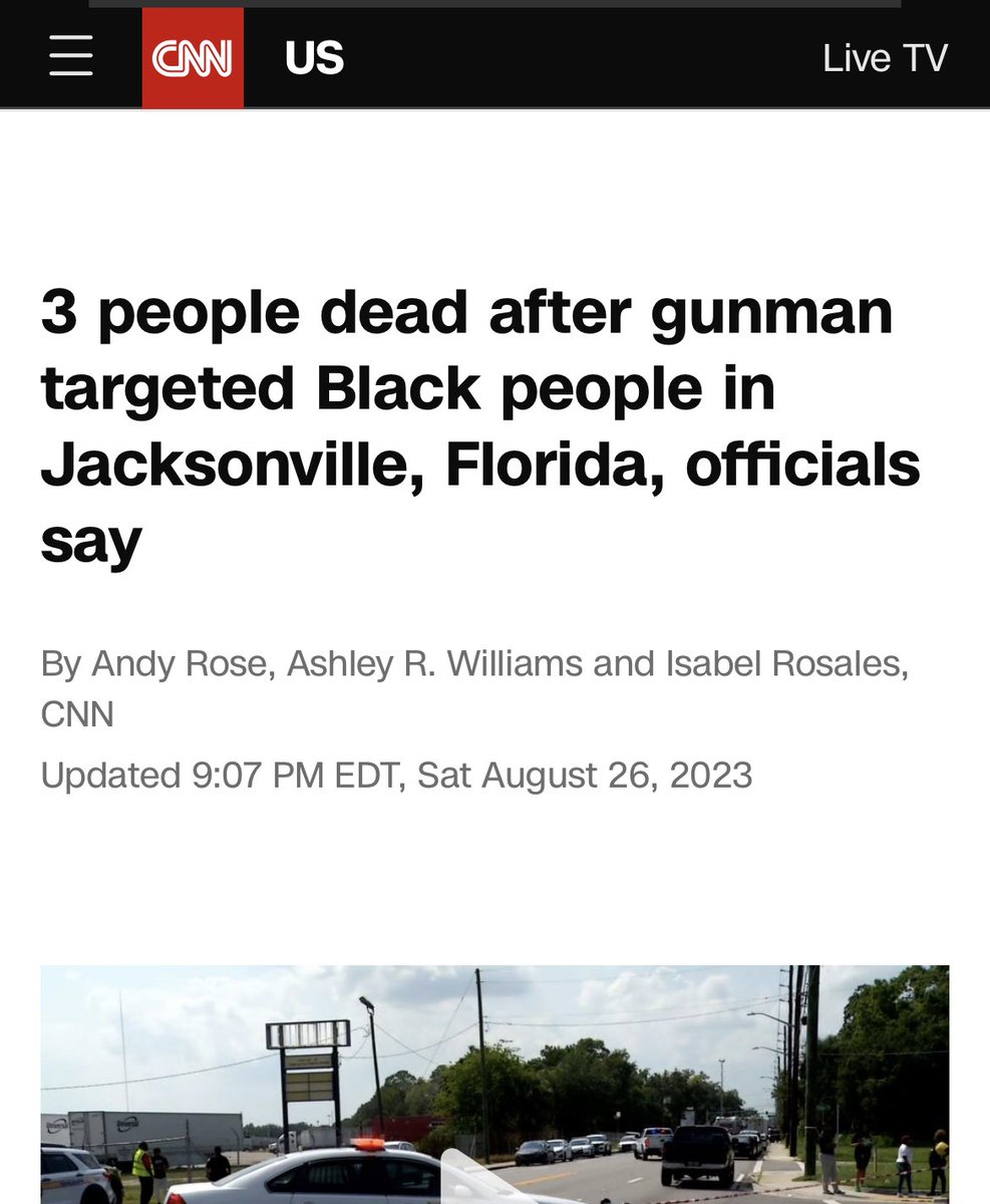 “This shooting was racially motivated and he hated Black people,” Jacksonville Sheriff T.K. Waters said at a news conference early Saturday evening.

Because a large portion of our nation continues to be committed to the twin evils of white supremacy and the proliferation of