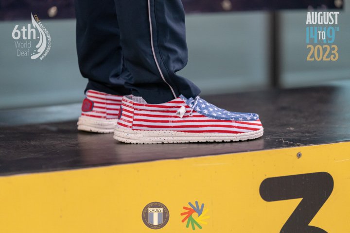 <a href="/HeyDudeShoes/">HEYDUDE</a> <a href="/DudePerfect/">Dude Perfect</a> Team USA at the World Deaf Swimming Championships last week. <a href="/HeyDudeShoes/">HEYDUDE</a>