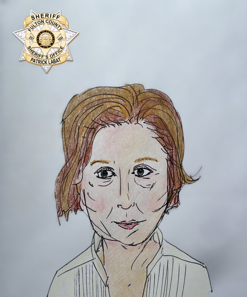 drawrepublicans's tweet photo. Congratulations to #SidneyPowell on your SEVEN counts! 🔥🔥🔥 Racketeering and a TON of conspiracy. #mugshot #MugshotDay #Trump #RICO https://t.co/hDK3SpWmfD