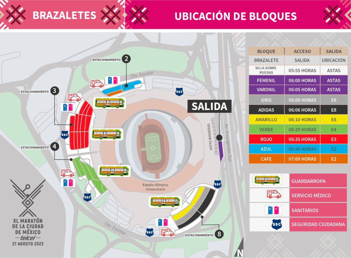 Runner, te compartimos la hora de cada uno de los arranques 👇🏽