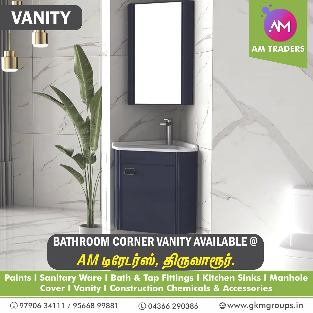 AMTraders_tvr's tweet image. CORNER VANITY AVAILABLE AT AM TRADERS, THIRUVARUR.

#vanities #corner #cornervanity #bathroomdesign #interiordesign #amtraders #Thiruvarur