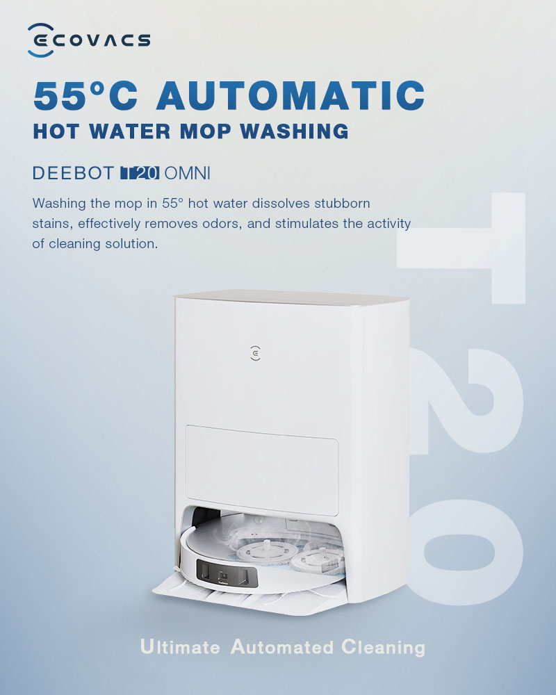 DEEBOT T20 OMNI's 131°F hot-water mop washing efficiently dissolves stains and oil dirt, ensuring a thorough cleaning experience for your floors. 🌟

#DEEBOTT20OMNI #LikeNoOneElse #lifehack  #robotvacuum #homecleaning
