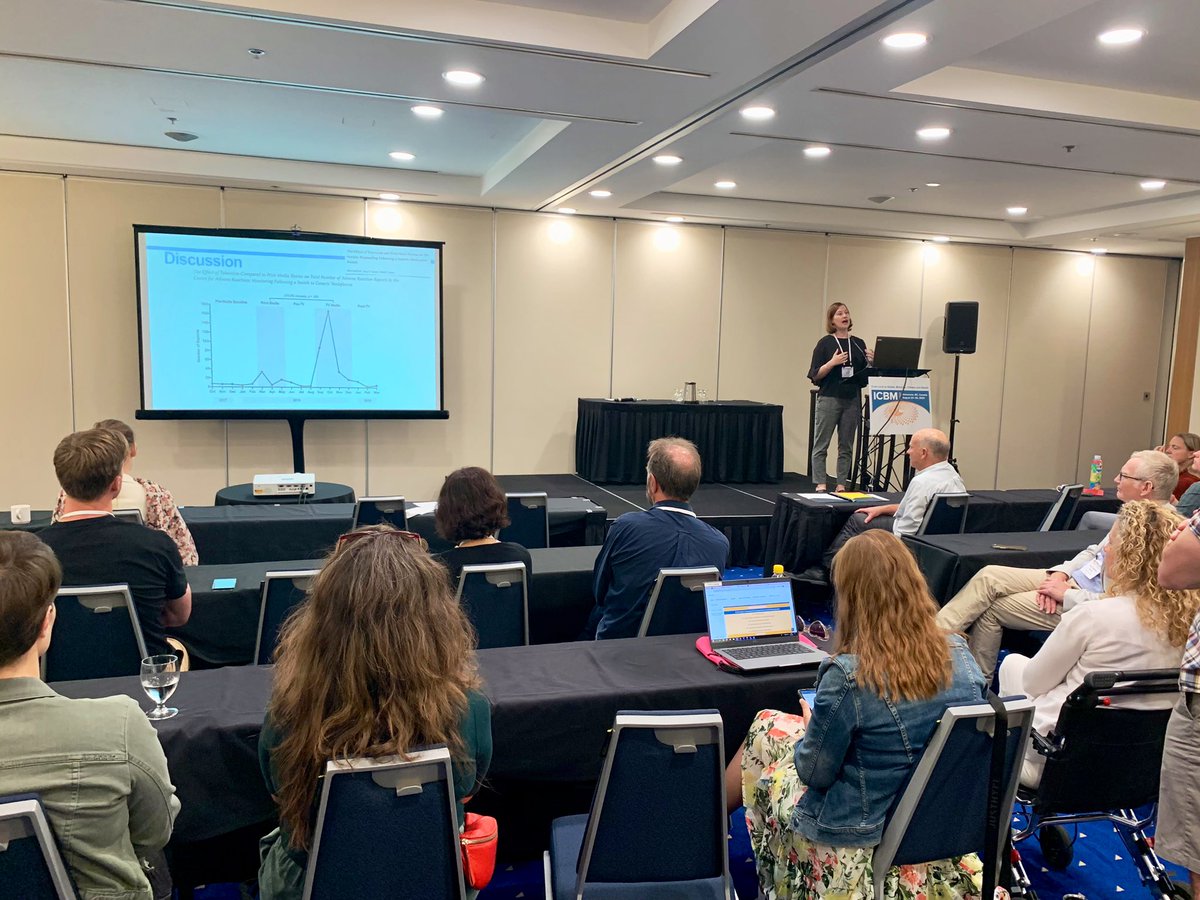 KateMacKrill's tweet photo. Privilege to present my study demonstrating a media-induced nocebo effect to the Covid-19 vaccine at #icbm2023. Thanks @KeithPetrie, @AliaCrum and Marc Edwards for creating a thought provoking symposium on contemporary illustrations of placebo &amp; nocebo effects https://t.co/ja0SkgLqFf
