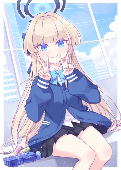 笑顔の練習中です。ピースピース#BlueArchive #ブルアカ 