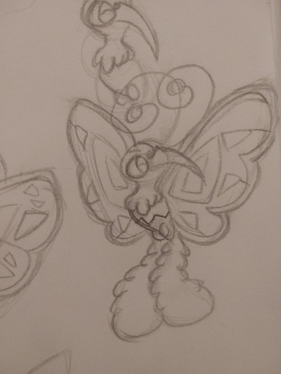 fakemongos875's tweet photo. Here's my submission for a bug type legendary bird, alongside some initial sketches; Maritrece (using the Spanish word for butterfly; mariposa).    
Maritrece migrate great distances, spreading a special pollen to help deliver spring to lands ravaged by winter storms.
 #300kMagik https://t.co/Ac3juzQAFB