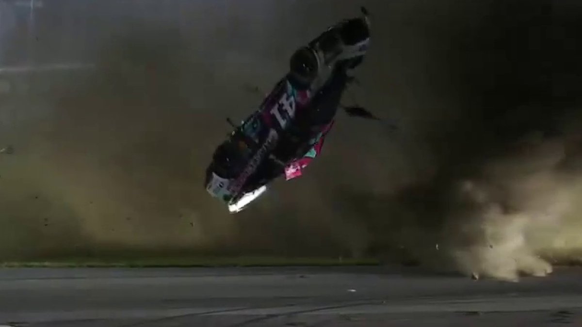 NASCARONFOX's tweet image. An unbelievably wild ride for Ryan Preece at Daytona. He is out of the car. These images don&apos;t feel real.