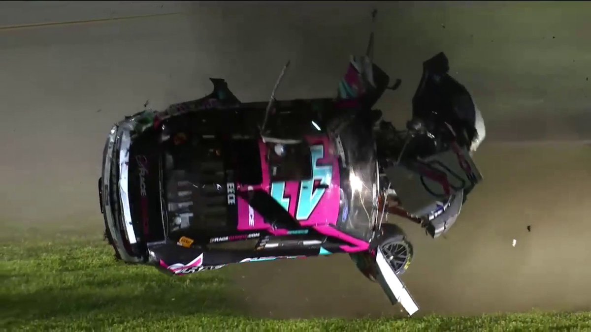 NASCARONFOX's tweet image. An unbelievably wild ride for Ryan Preece at Daytona. He is out of the car. These images don&apos;t feel real.