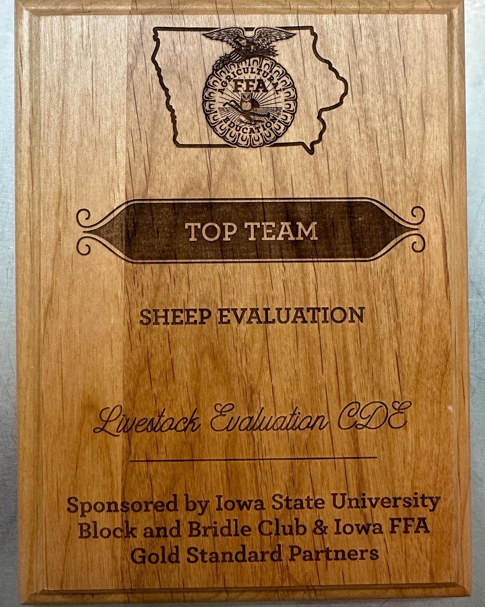 AplParkFFA's tweet photo. Congratulations to our livestock evaluation team for placing 3rd Overall at the state livestock judging contest! Team members Colton Harken, Rowdy Groen, Tommy Janssen, &amp; Kellen Reints will head on to represent Iowa at the American Royal Stock Show in Kansas City, MO. this fall! https://t.co/dgPl0jph01