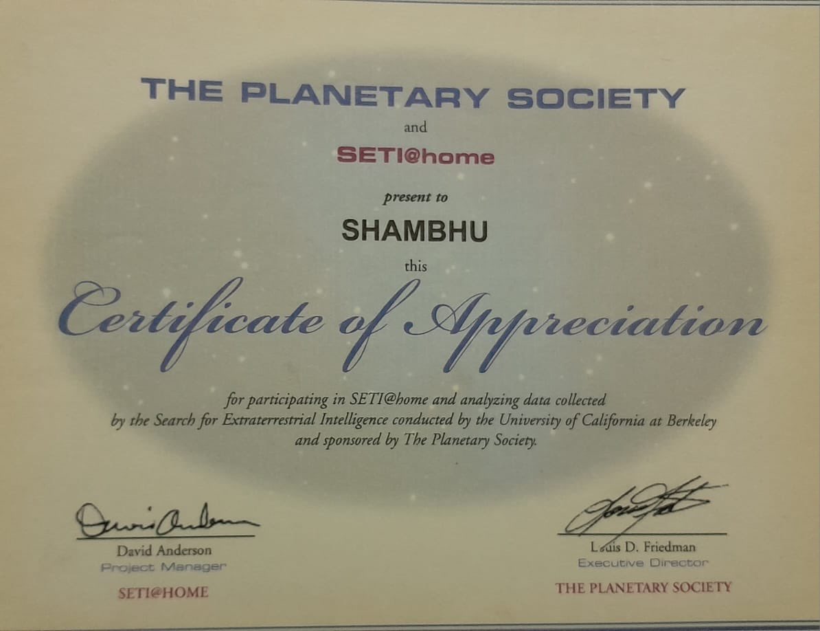 I was always excited and fascinated about astronomy and its search of truth took me from modern astronomy to Vedic cosmology. 

During my amature association with Mars Rover Mission of NASA in 2003 and SETI@Home project.