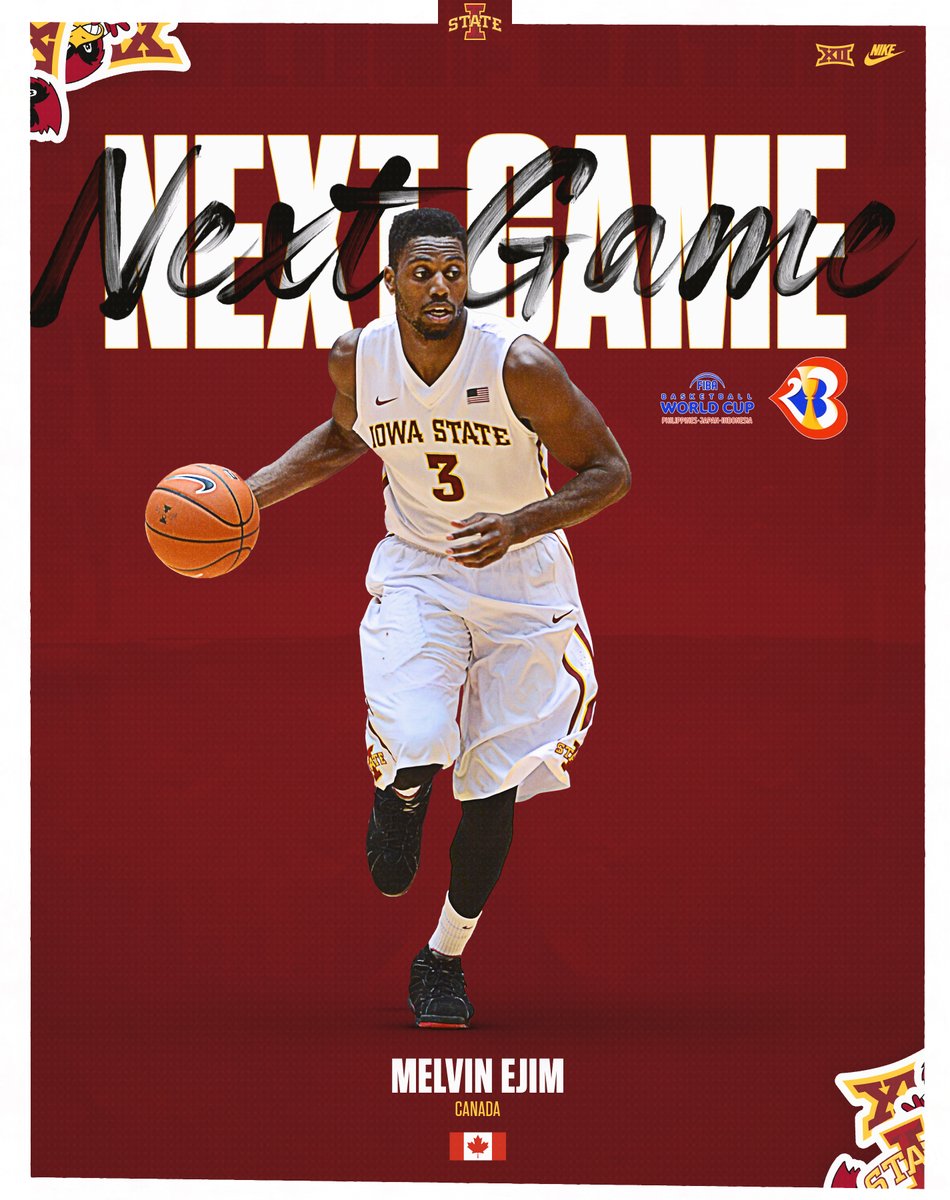 (𝙀𝙖𝙧𝙡𝙮) 𝘽𝙧𝙚𝙖𝙠𝙛𝙖𝙨𝙩 𝙬𝙞𝙩𝙝 𝙈𝙚𝙡𝙫𝙞𝙣! 🏀: @MelvinEjim (@CanBball) 🆚: Lebanon 🕛: 4:45 a.m. (CT) - Sunday 📺: es.pn/3YUSUA8 #Cyclones | #C5C | #FIBAWC