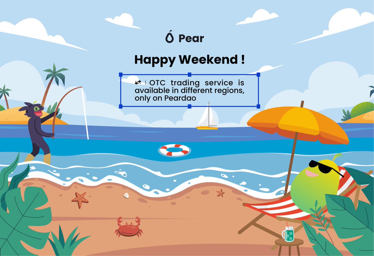 Weekend greetings, #PearDAO community! 🎉💼 📈✨ Unlock seamless transactions and personalized solutions for your trading needs. Wishing you a weekend filled with successful trades and relaxation. Let's trade the path to prosperity! 🚀🌟 #HappyWeekend #OTCTrading