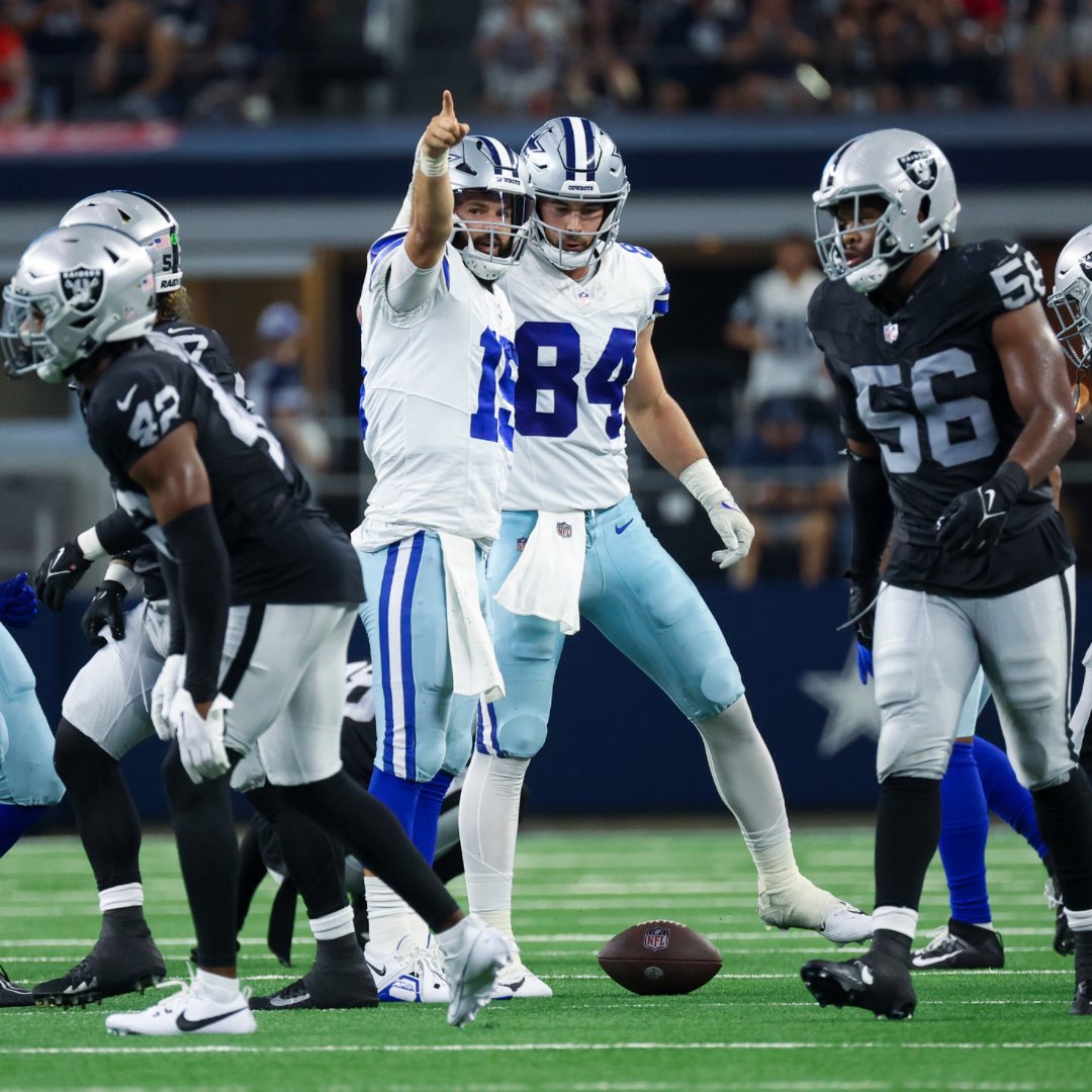 #Cowboys QB Will Grier vs. the Raiders:

- 29/35 passing
- 305 passing yards
- 53 rushing yards
- 4 total TDs
- 0 interceptions

Grier's roster spot is uncertain with Trey Lance's arrival, but a very impressive performance that the rest of the league will take note of.