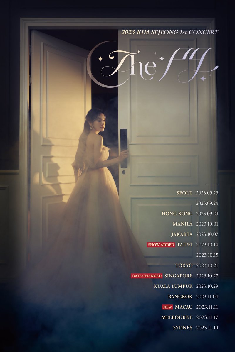2023 KIM SEJEONG 1st CONCERT TOUR ‘The 門’

ADDITIONAL INFORMATION

#김세정 #KIMSEJEONG
#세정 #SEJEONG
#The門