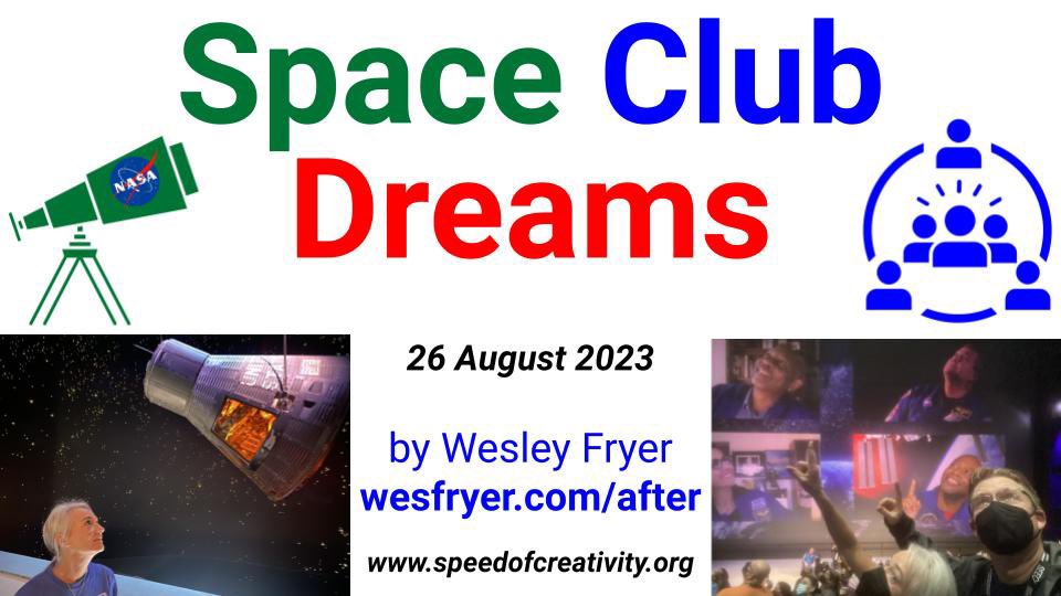 Wes Fryer, Ph.D. 🌎🎙🚀 (@wfryer) on Twitter photo Shelly Fryer <a href="/sfryer/">Shelly Fryer (she/her) ☕️</a> and I have a “slow hunch” that we should start a SPACE CLUB at school. I wrote a blog post about it today. You should read and share it!
speedofcreativity.org/2023/08/26/spa… #STEM #NCed #SpaceEducation #NASA Shelly Fryer <a href="/sfryer/">Shelly Fryer (she/her) ☕️</a> and I have a “slow hunch” that we should start a SPACE CLUB at school. I wrote a blog post about it today. You should read and share it!
speedofcreativity.org/2023/08/26/spa… #STEM #NCed #SpaceEducation #NASA