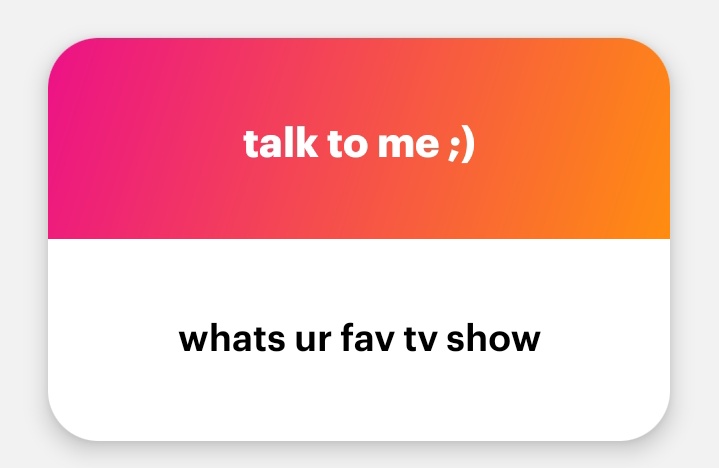hmmm i havent watched a tv series in quite a long time but does anime count? if so, my fav animes currently are demon slayer and jjk 
ngl.link/lhsvnh2