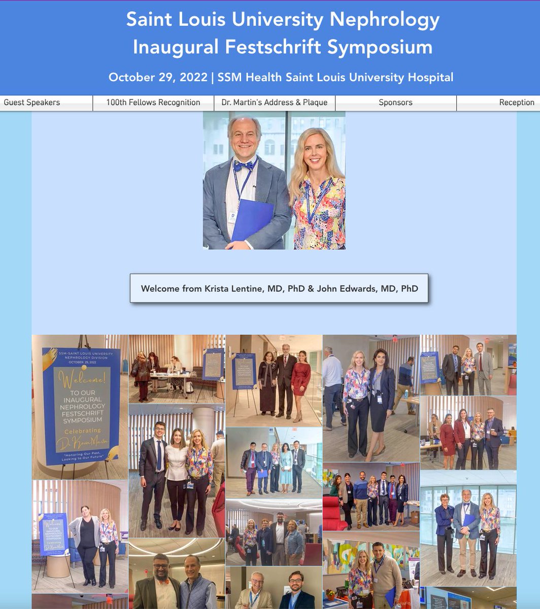 Krista Lentine, MD,PhD | FASN | FAST (@kristalentine) on Twitter photo Delighted to share #PhotoAlbum📸from <a href="/slunephrons/">SLU Nephrons</a> Inaugural #FestschriftSymposium |October 29, 2022
🙌🏾‘Honoring Our Past–Looking to Our Future’ celebrates #DrKevinJMartin's life of service➕looks ahead to vibrant future of our <a href="/slusom/">SLU Medicine</a> Nephrology Division
📲rb.gy/q8nti Delighted to share #PhotoAlbum📸from <a href="/slunephrons/">SLU Nephrons</a> Inaugural #FestschriftSymposium |October 29, 2022
🙌🏾‘Honoring Our Past–Looking to Our Future’ celebrates #DrKevinJMartin's life of service➕looks ahead to vibrant future of our <a href="/slusom/">SLU Medicine</a> Nephrology Division
📲rb.gy/q8nti
