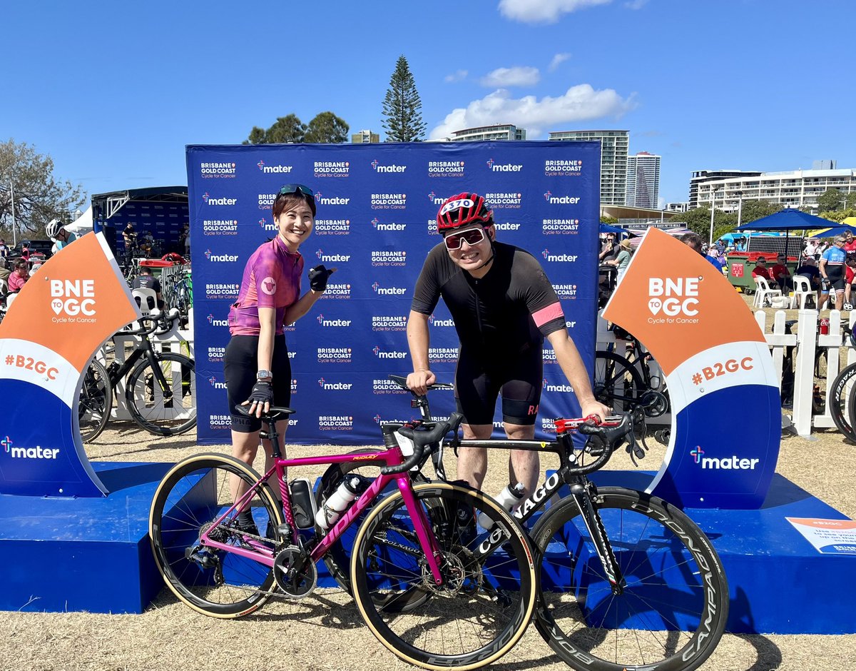 aya_p_BNE's tweet image. 2019年以来の開催、3回目参加のBrisbane to Gold Coast Cycle Challenge 🚲🇦🇺
コロナによる鎖国、日豪遠距離とその間色々あったけど、またこうして2人で完走できて良かった😊！
お天気にも恵まれ良き春ライドとなりました☀️

It was such an easy-breezy spring ride!
#B2GC #cyclist #roadbike