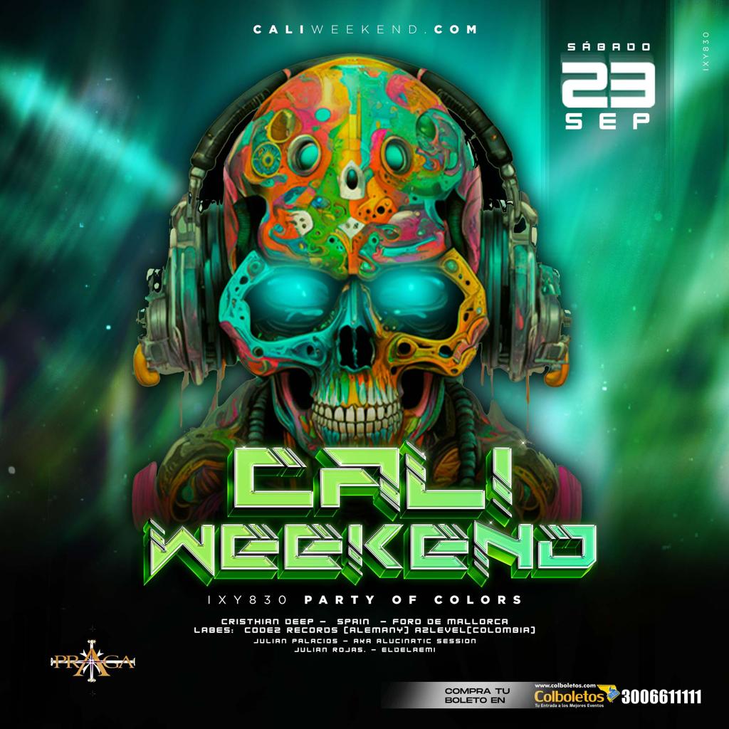 Cali_Weekend's tweet image. A partir del sábado 23 de Septiembre de 2023
llega a Colombia CALIWEEKEND fiesta multi color estilo Ibiza con lluvia de confetis , inflables , queremos que seas parte de nuestro inauguración . , contaremos mundos creativos llenos de luz, fantasía y color así que puedes garantizar
