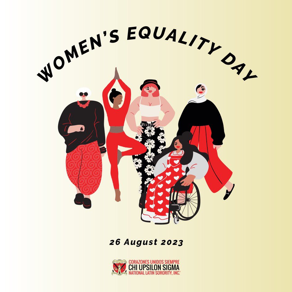 CUS_BetaEta's tweet photo. Happy Women’s Equality Day! Today, we celebrate the progress that has been made and highlight the work that remains towards achieving equality. Visit us on LinkedIn or Instagram to learn more about the status of women’s equality in our society and how you can make a change. https://t.co/0mRG6jG0c6