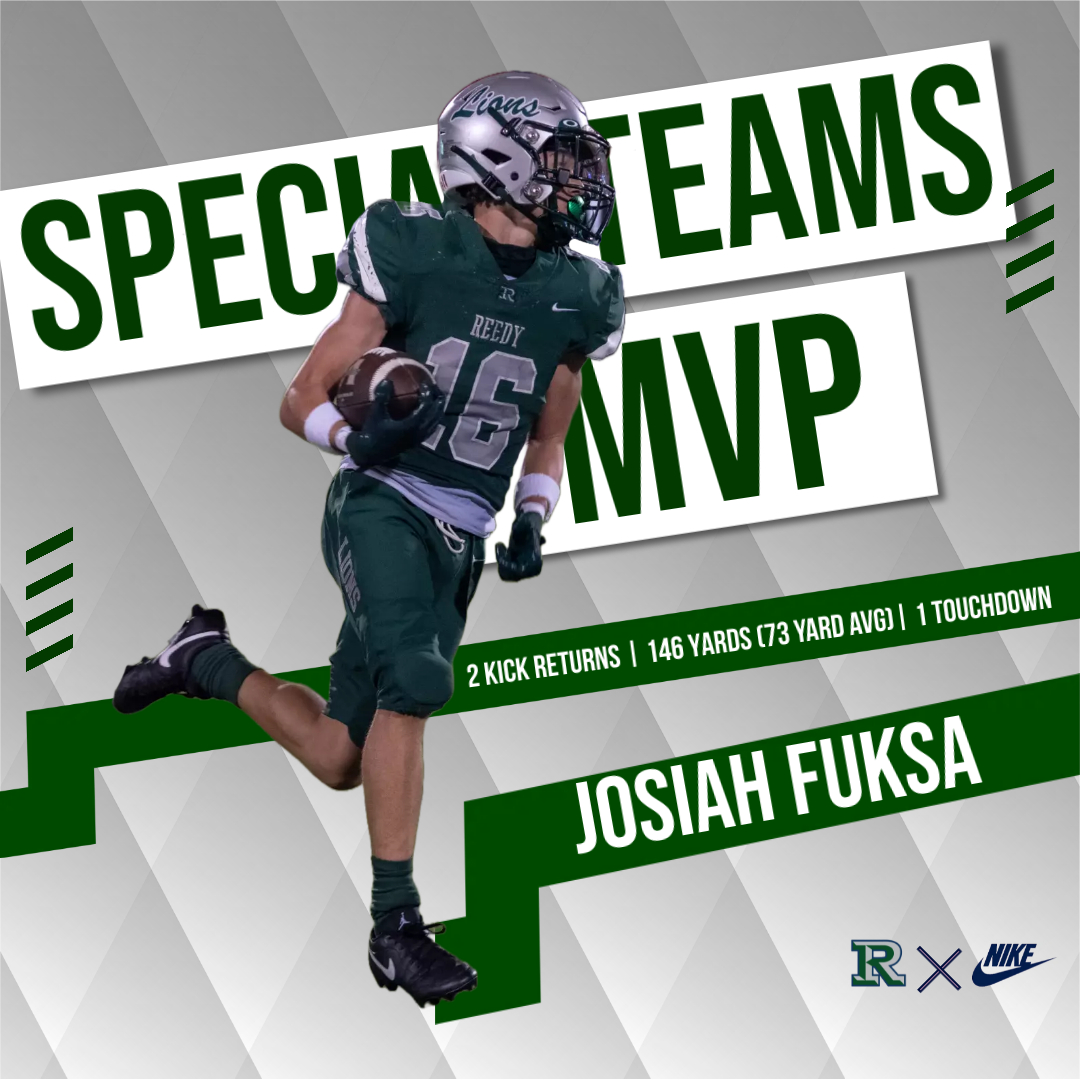 Reedy HS FB Recruiting (@rhs_fbrecruits) on Twitter photo When we say TEAM WIN, we mean ALL 3 PHASES and a group effort! Presenting our Week 1 Offensive, Defensive & Special Team MVP's! #WIN
Offensive:
QB <a href="/FernerJake/">Jake Ferner</a>
QB <a href="/bhernandez1405/">Braden Hernandez</a>
Defensive:
LB <a href="/andrewsanchhez/">Andrew sanchez</a>
S <a href="/cooperclabo/">Cooper Clabo</a>
CB <a href="/JosiahFuksa/">π
π€π¨πππ ππͺπ π¨π</a>
Special Teams:
KR <a href="/JosiahFuksa/">π
π€π¨πππ ππͺπ π¨π</a> When we say TEAM WIN, we mean ALL 3 PHASES and a group effort! Presenting our Week 1 Offensive, Defensive & Special Team MVP's! #WIN
Offensive:
QB <a href="/FernerJake/">Jake Ferner</a>
QB <a href="/bhernandez1405/">Braden Hernandez</a>
Defensive:
LB <a href="/andrewsanchhez/">Andrew sanchez</a>
S <a href="/cooperclabo/">Cooper Clabo</a>
CB <a href="/JosiahFuksa/">π
π€π¨πππ ππͺπ π¨π</a>
Special Teams:
KR <a href="/JosiahFuksa/">π
π€π¨πππ ππͺπ π¨π</a>