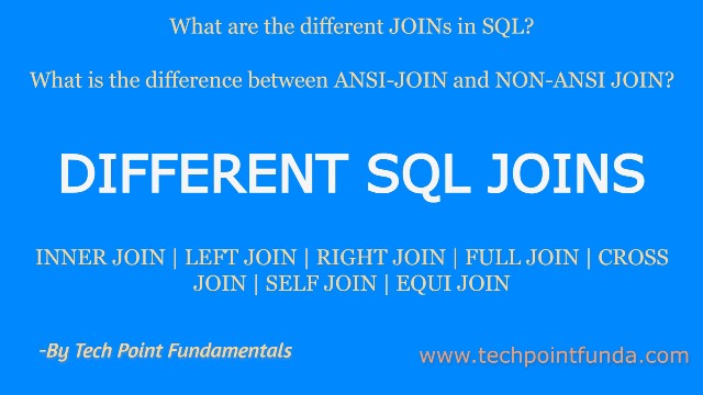 Different Types of SQL JOINs:

techpointfunda.com/2021/11/differ…

#sqljoin #sqlinterviewquestionsandanswers #interviewquestionsandanswers #sqlinterview #sql #techpointfundamentals #techpointfunda #techpoint #sqlserver #sqldatabase #sqldeveloper #mssqlserver