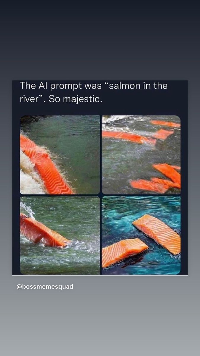 Beautiful AI generated salmon in the river