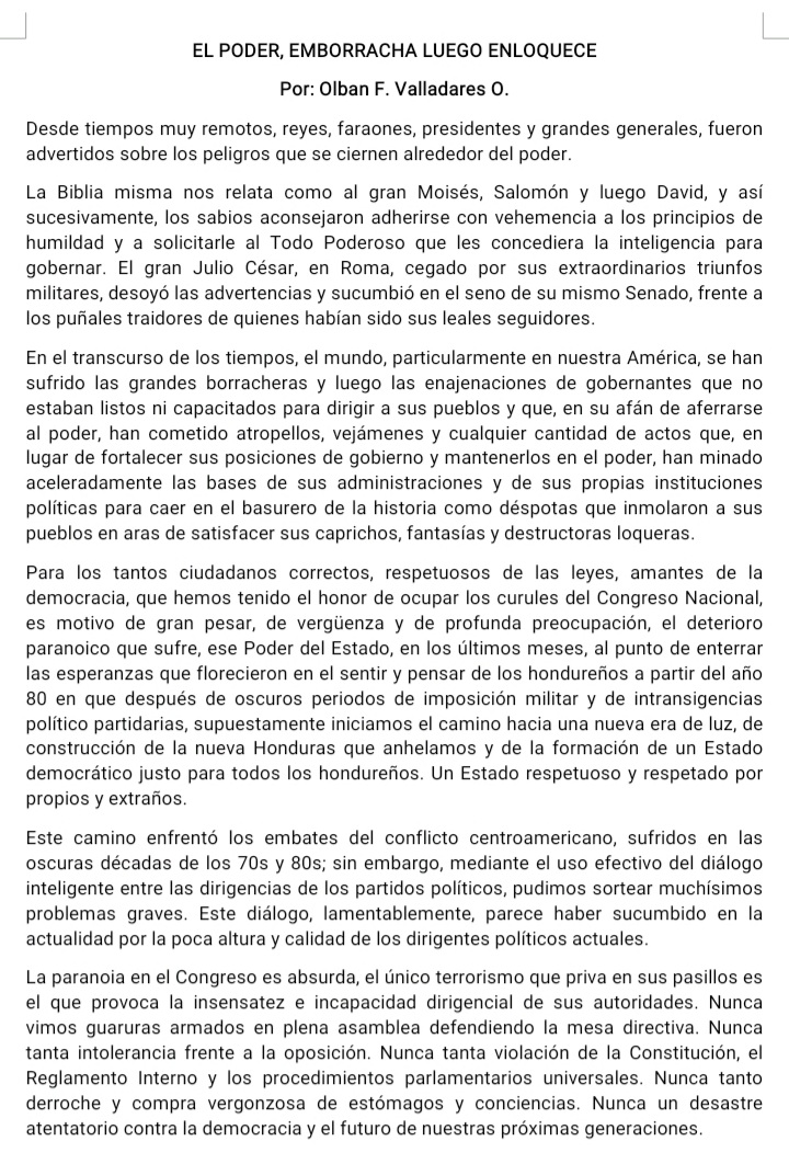 1/3 EL PODER, EMBORRACHA LUEGO ENLOQUECE...La paranoia en el Congreso es absurda, el único  terrorismo que priva, en sus pasillos, es el que provoca la insensatez e incapacidad dirigencial de sus autoridades.