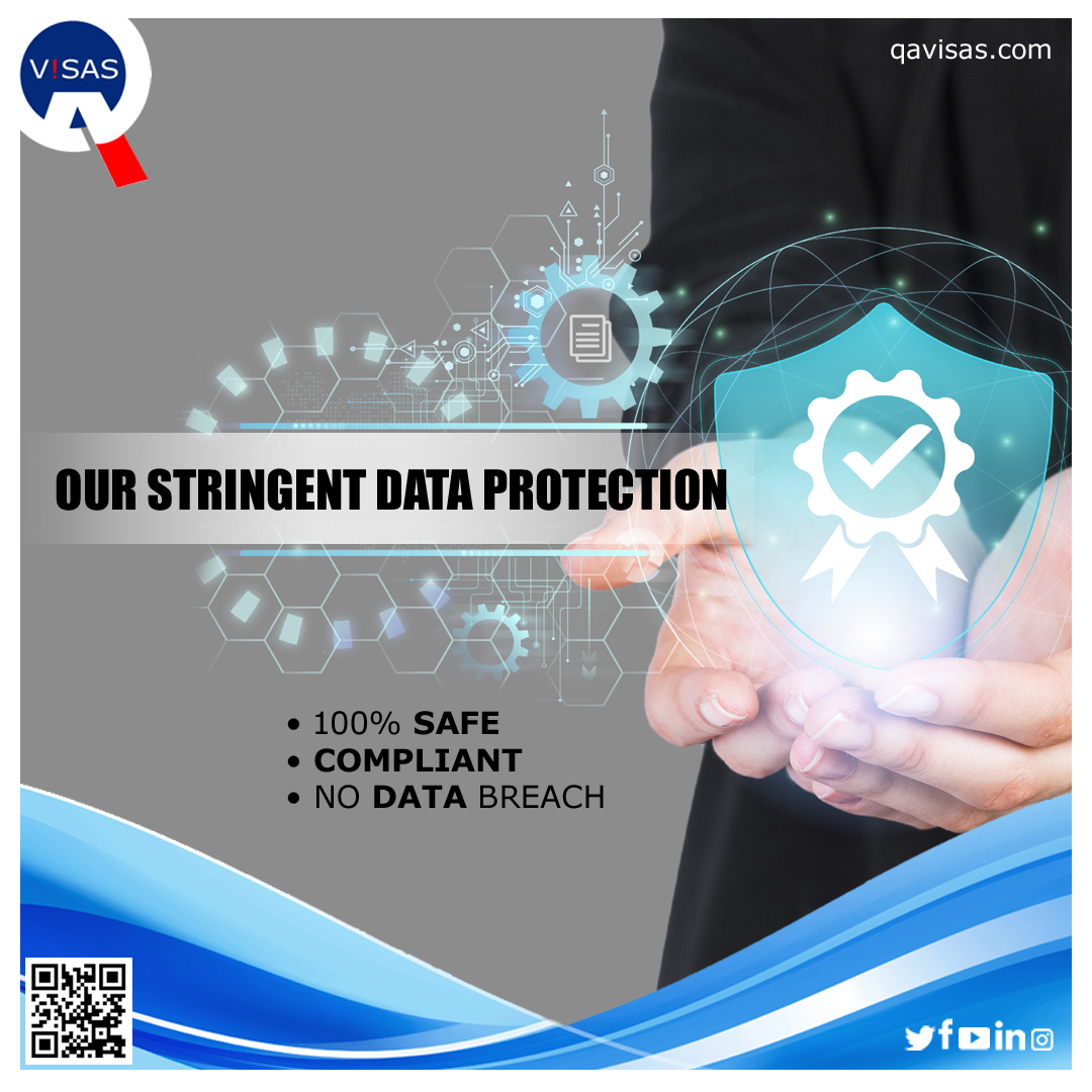 We believe in rendering superior infrastructure and modern facilities to the applicants. The personal data on the server is purged automatically, and it is done as per #GDPR compliances. With us, applicant’s data is absolutely safe and protected.
#qavisas #alqabasassurex #iso