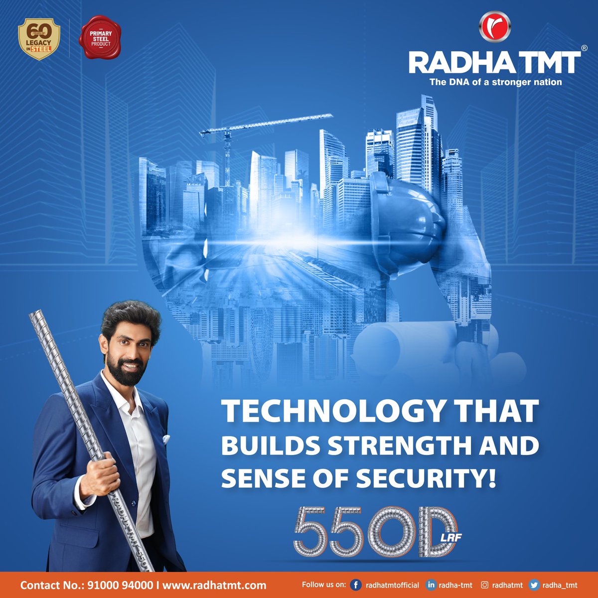 Radha_TMT's tweet photo. Empowering Foundations: Radha TMT 550D LRF - Where Technology Fortifies Strength and Security. 

Check us out at: https://t.co/La1g1x17uy
#RadhaTMT #strength #manufacturing #technology #superiorquality #tmtbars #foundation #steel #architect #550DLRF #infra #infrastructure https://t.co/dUrJJVZdbM