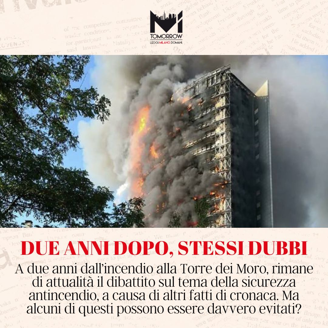 «STESSI DUBBI» ⁉️
 
 A quasi due anni dall’incendio alla Torre dei Moro di Milano, è ancora fresco il dibattito attorno al tema della sicurezza antincendio.
 
#TorredeiMoro #Milano #27agosto