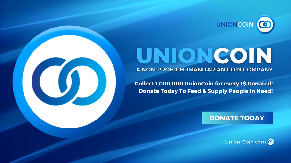 UnionCoinXRPL's tweet photo. #Donate today &amp; claim! 💙💵

Every 1$ dollar 💵 donated earns you 1,000,000 #UnionCoin ✅

Multiple causes to donate too! 💙 

https://t.co/o8fBePGox1 💙

#XRP #XRPL $XRP #Charity https://t.co/KPPXlh2R8S