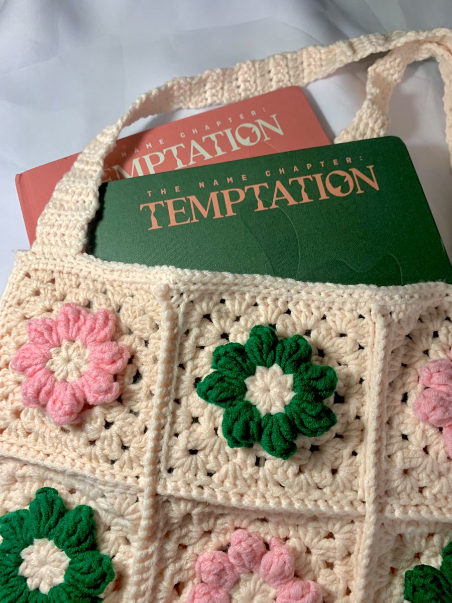temptation crocheted flower tote bag 🍃🌸 #txt