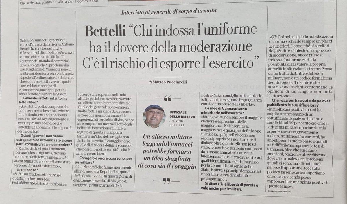 Si fanno sentire anche i generali de PD … le elezioni si avvicinano 🤡