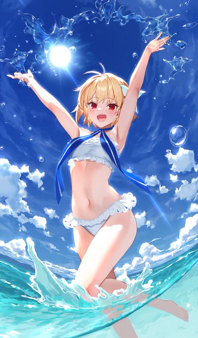 Arcueid's summer craft essence discusses how she once caught an octopus in the cold sea. 