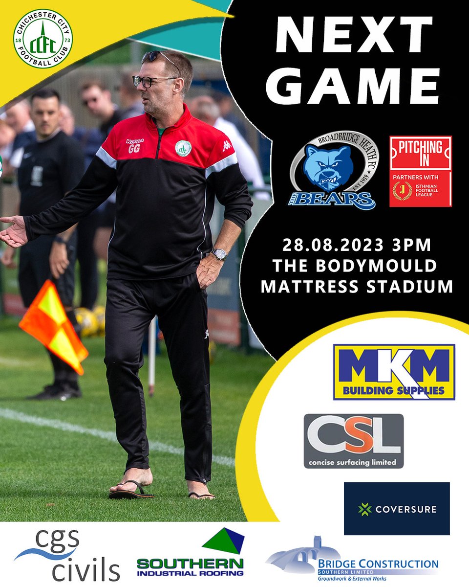 ChiCityFC's tweet image. ⚽️ It’s a quick turnaround as we travel to @thebearsbbhfc tomorrow for our next @IsthmianLeague match!

#UpTheChi 🟢⚪️