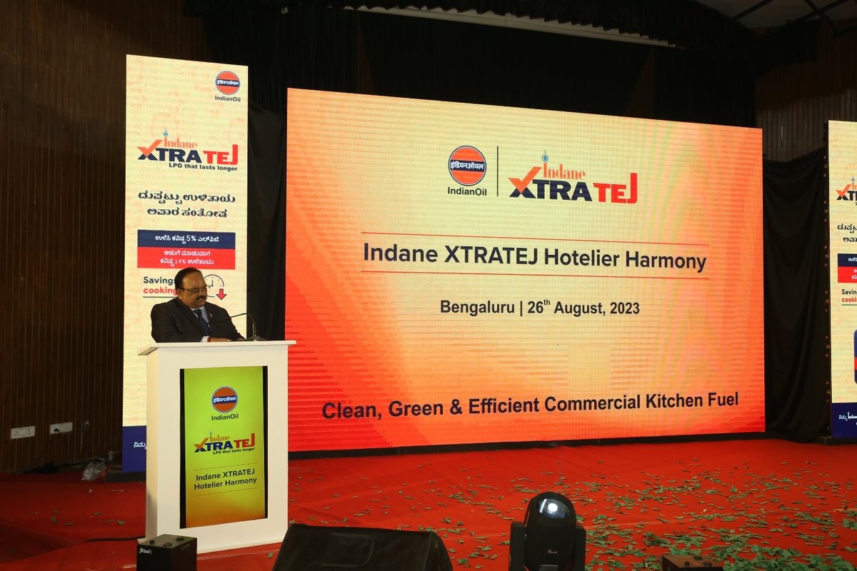 Thrilled to announce <a href="/IndianOilcl/">Indian Oil Corp Ltd</a>'s collaboration with renowned celebrity chef <a href="/SanjeevKapoor/">Sanjeev Kapoor</a> as the brand ambassador for innovative #Indane #XTRATEJ LPG brand in #Bengaluru. 

In addition to unveiling brand new advertisement featuring Mr. Kapoor, held in-depth discussions 
with
