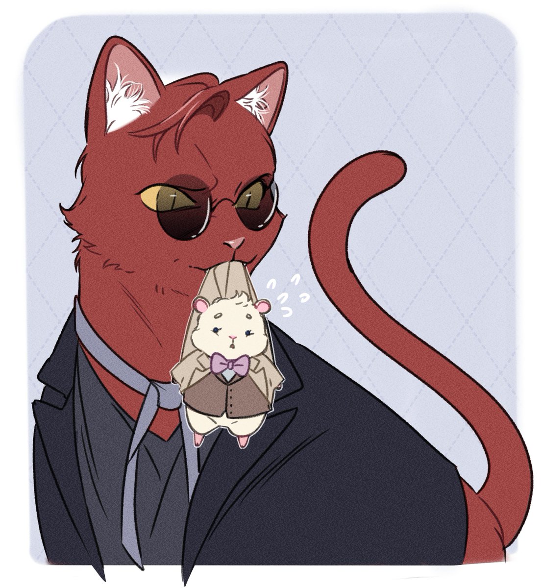 고양이 크롤리랑 햄찌 아지라파엘 
#GoodOmens