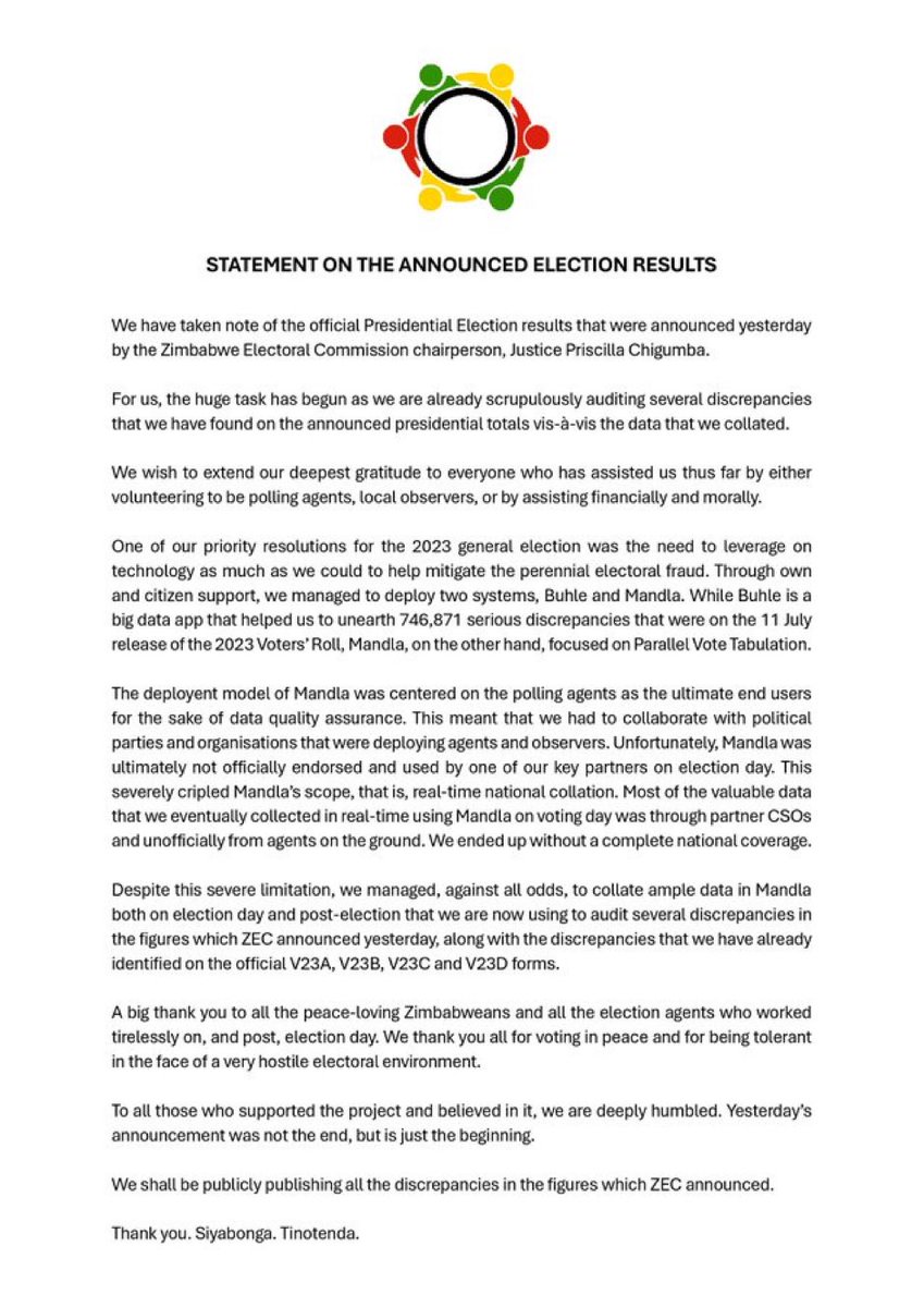 #ZimbabweDecides2023 
#ZimbabweElections 
#ZimbabweElections2023
