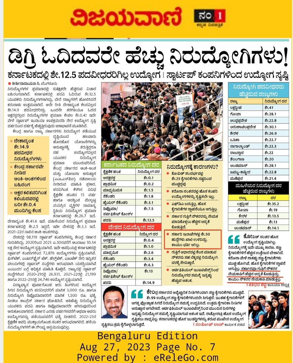 𝗞𝗮𝗿𝗻𝗮𝘁𝗮𝗸𝗮 𝗚𝗼𝘃𝘁 𝗝𝗼𝗯𝘀 (@ka_govt_jobs) on Twitter photo ಸರ್ಕಾರಕ್ಕೆ ನಿರುದ್ಯೋಗಿಗಳ ಕಷ್ಟ ಇನ್ನು ಯಾವಾಗ ಅರ್ಥ ಆಗುತ್ತೆ?
#ನಿರುದ್ಯೋಗ_ಗ್ಯಾರಂಟಿ
#ಖಾಲಿಹುದ್ದೆಭರ್ತಿಮಾಡಿ
#ನುಡಿದಂತೆ_ನಡೆಯಿರಿ
<a href="/CMofKarnataka/">CM of Karnataka</a> <a href="/kharge/">Mallikarjun Kharge</a> <a href="/DKShivakumar/">DK Shivakumar</a> <a href="/utkhader/">UT Khader</a> <a href="/PriyankKharge/">Priyank Kharge / ಪ್ರಿಯಾಂಕ್ ಖರ್ಗೆ</a> <a href="/eshwar_khandre/">Eshwar Khandre</a> <a href="/S_PrakashPatil/">Dr. Sharan Prakash Patil</a> <a href="/SBDarshanapur/">Sharanabasappa Darshanapur</a> <a href="/NsBoseraju/">N.S Boseraju</a> <a href="/BNagendraINC/">B Nagendra</a> <a href="/dsudhakar2727/">D SUDHAKAR</a> <a href="/BSBommai/">Basavaraj S Bommai</a> ಸರ್ಕಾರಕ್ಕೆ ನಿರುದ್ಯೋಗಿಗಳ ಕಷ್ಟ ಇನ್ನು ಯಾವಾಗ ಅರ್ಥ ಆಗುತ್ತೆ?
#ನಿರುದ್ಯೋಗ_ಗ್ಯಾರಂಟಿ
#ಖಾಲಿಹುದ್ದೆಭರ್ತಿಮಾಡಿ
#ನುಡಿದಂತೆ_ನಡೆಯಿರಿ
<a href="/CMofKarnataka/">CM of Karnataka</a> <a href="/kharge/">Mallikarjun Kharge</a> <a href="/DKShivakumar/">DK Shivakumar</a> <a href="/utkhader/">UT Khader</a> <a href="/PriyankKharge/">Priyank Kharge / ಪ್ರಿಯಾಂಕ್ ಖರ್ಗೆ</a> <a href="/eshwar_khandre/">Eshwar Khandre</a> <a href="/S_PrakashPatil/">Dr. Sharan Prakash Patil</a> <a href="/SBDarshanapur/">Sharanabasappa Darshanapur</a> <a href="/NsBoseraju/">N.S Boseraju</a> <a href="/BNagendraINC/">B Nagendra</a> <a href="/dsudhakar2727/">D SUDHAKAR</a> <a href="/BSBommai/">Basavaraj S Bommai</a>