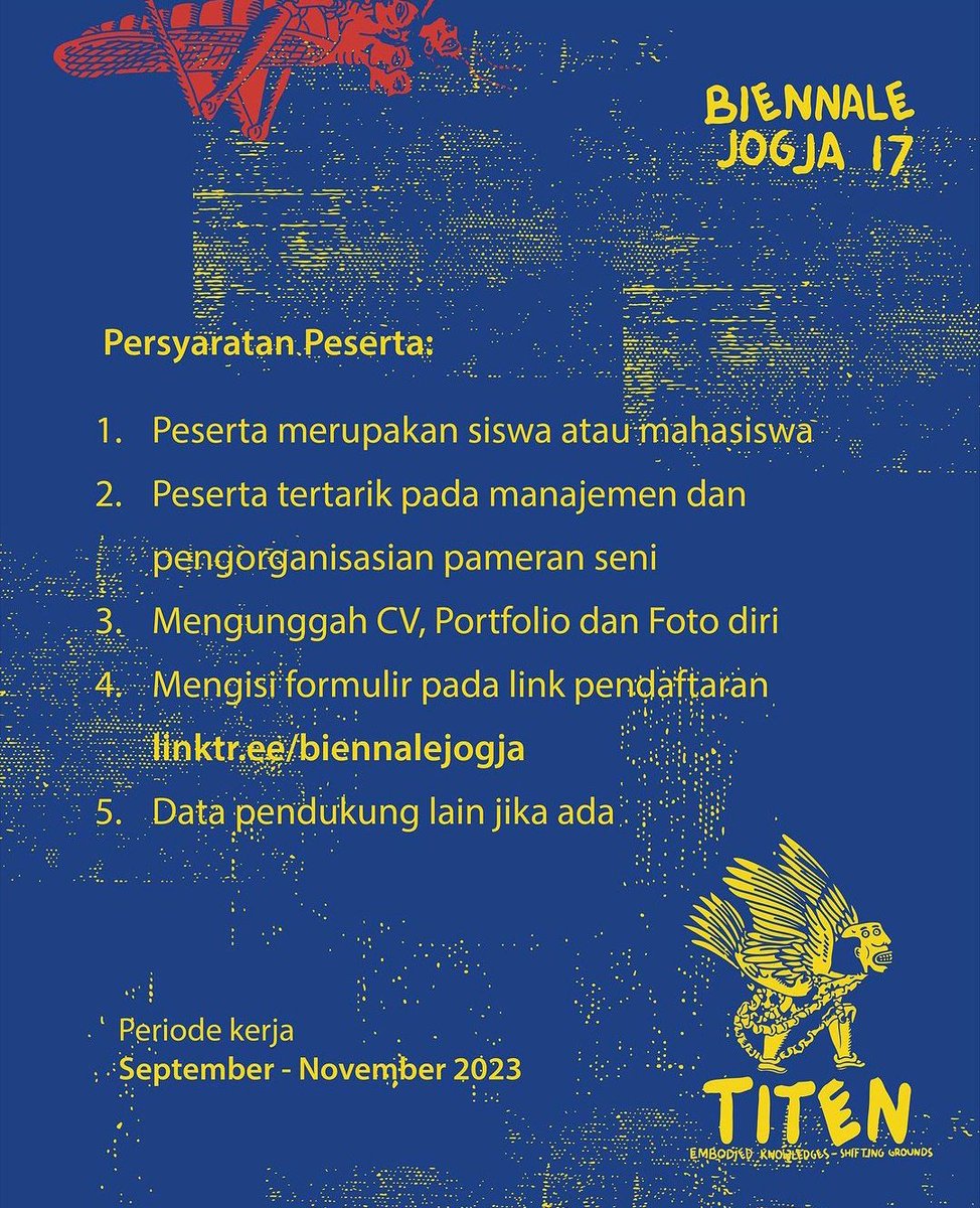 genpiJOGJA's tweet photo. Genpi, ayo merapat. tambah pengalaman + tambah saudara + tambah rejeki. 

gasssss https://t.co/p4duTT8Vpx