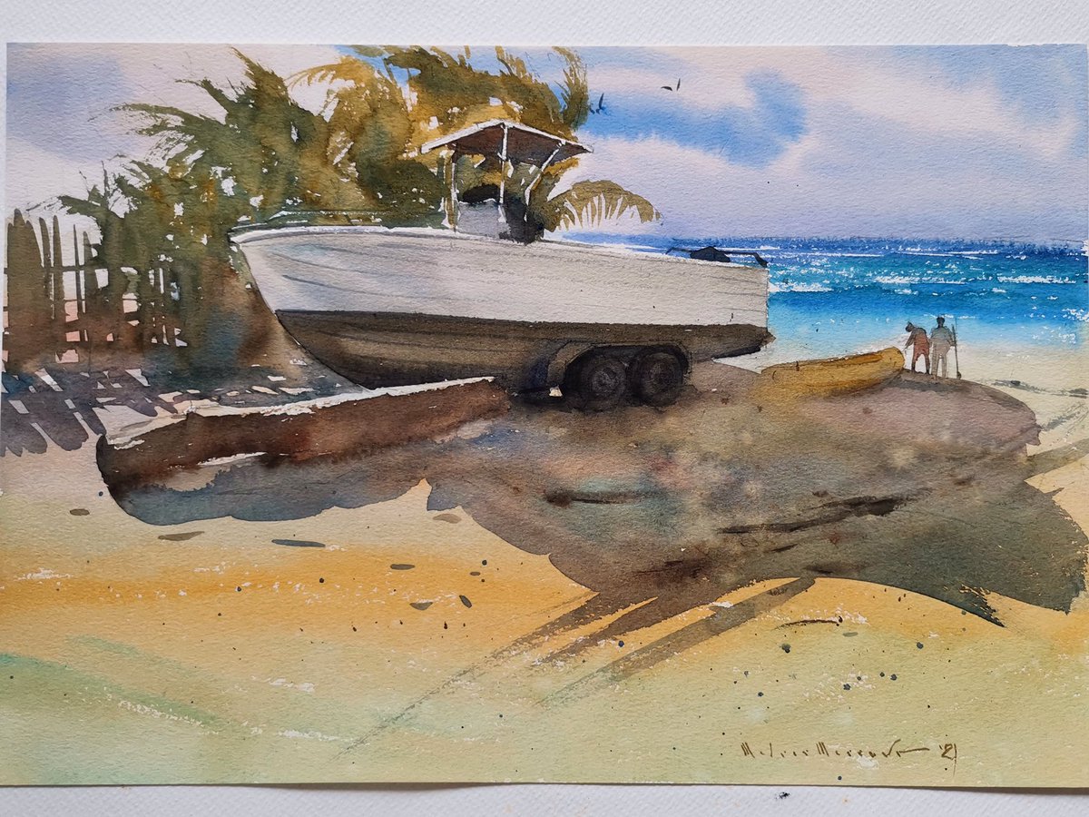 MelverMercado's tweet photo. Boating holiday. 
#watercolor #watercolorpainting #painting https://t.co/Df1yAWLnYV