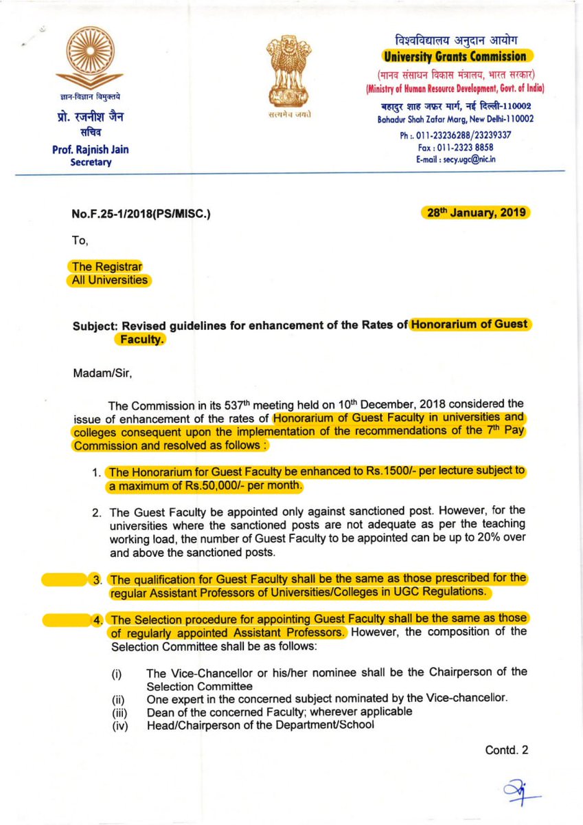Sandarsha_hl's tweet photo. @mamidala90 @ugc_india
RESPECTED SIR,
KARNATAKA STATE HIGHER EDUCATION DEPARTMENT, VIOLATED REGULATION-13 OF UGC REGULATION-2018 IN GUEST FACULTY RECRUITMENT-2023-24, DT.24.08.2023. NOT GIVEN FIRST PREFERENCE TO UGC ELIGIBLE CANDIDATES IN GUEST FACULTY SELECTION. PROVIDE JUSTICE. https://t.co/9axqH4zTw7
