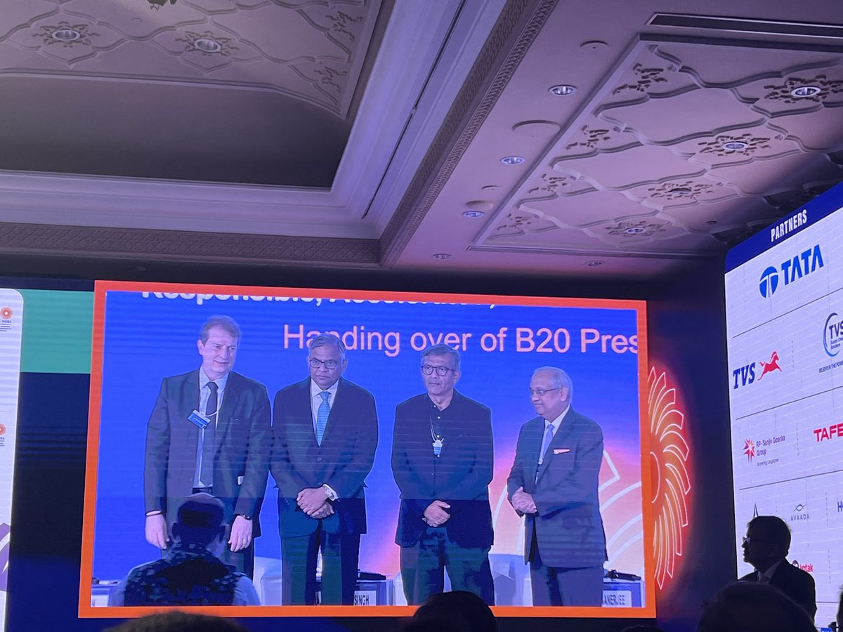 As the B20 Summit India 2023 concludes, we thank all the participants for their valuable insights and rec proud to hand over the B20 presidency to Brazil and wish them all the best for hosting G20 in 2024. #B20India #B20Brazil #G20 #B20SummitIndia