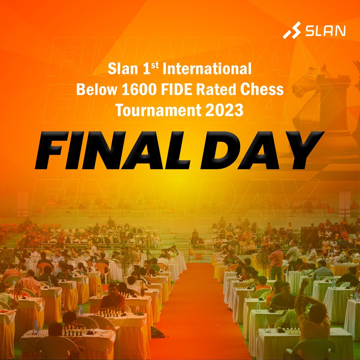 SLAN_Sports's tweet photo. Intense battles have led to this moment. Who will seize victory on the final day of the tournament?
.
.
.
#Slan #slansports #Chessindia #chesstournament #Chessmaster #chessgrandmaster #chessgame https://t.co/RhEg3dxBG4
