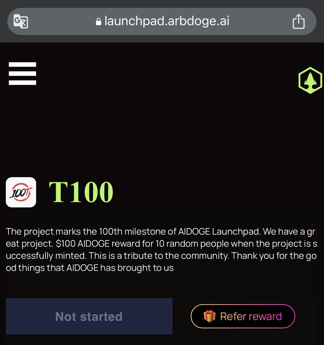 docsachykhoa's tweet photo. HOW TO WIN 100$ AIDOGE
1. Mint T100
https://t.co/8Kapa9qi1P
2. Like + RT ❤️
3. Follow
4. Cmt your wallet
100$ AIDOGE x 10 when it mint done. Thank all
@ArbDogeAI #AICODE #AIDOGE https://t.co/RYHv5Ld06j