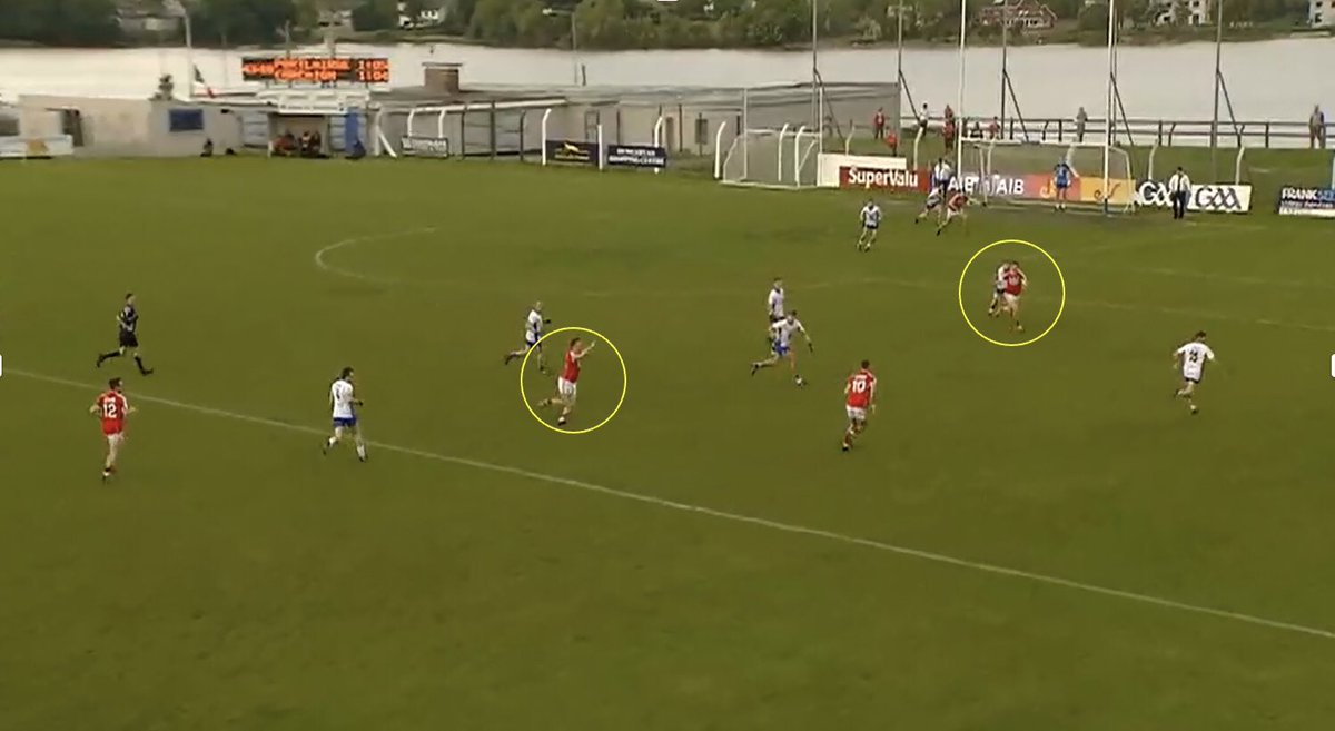 Same screenshot. Do these players both think they are best placed to take a pass or are they deliberately making decoy runs?