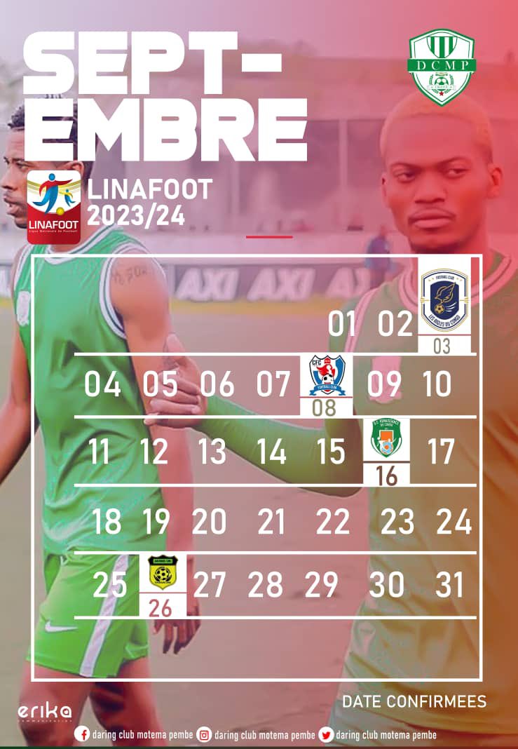 dcmp_officiel's tweet photo. LINAFOOT
Programme du mois de septembre
#VL1 #dcmp https://t.co/mEMdd4HPtd