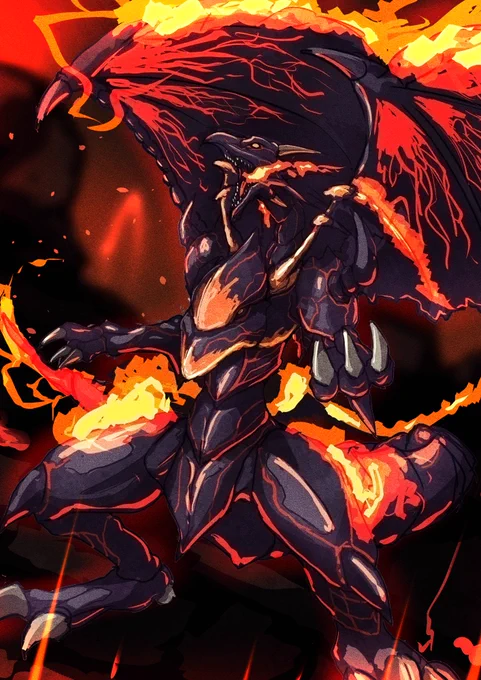 らくがきに折角色塗ったので流星竜メテオ・ブラック・ドラゴン#遊戯王 #遊戯王OCGファンアート 