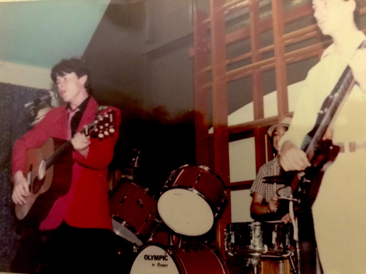 Very early pic on the stage of a local school circa 1982, only a couple of hundred kids in the audience but it felt like Shea stadium to me! Good times! #rocknroll #earlybands